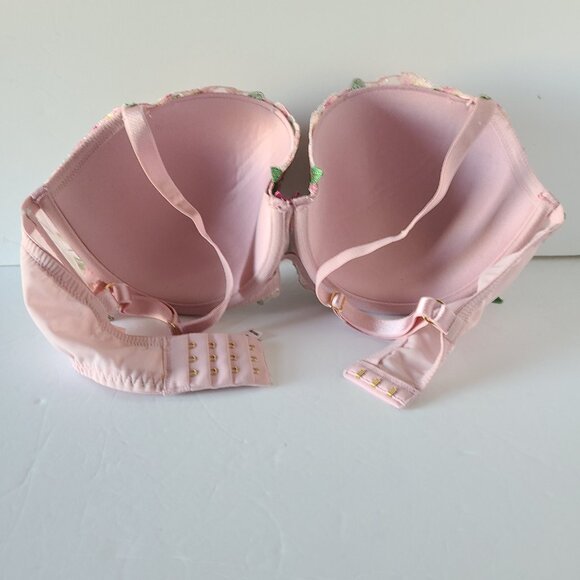 DREAM ANGELS VICTORIA'S SECRET-LILY EMBROIDERY PUSH-UP BRA -BLUSH PINK, 36DD - Picture 7 of 13